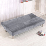 Triogift Velvet Plush Armless Sofa Bed Cover Folding Seat Slipcover Modern Stretch Sofa Bed Covers Elastic Couch Protector Home Hotel