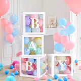 Triogift Transparent Balloon Letter Box Baby Shower Decoration Birthday Wedding Custom Name Balloon Box 1st Birthday Party Decorations