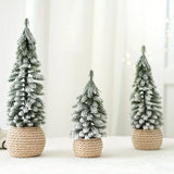 Triogift Mini Christmas Tree Artificial Small Snow Pine Xmas Tree Decorations New Year Party Ornaments Gifts Home Table Decor