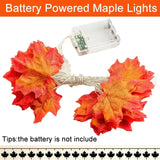 Triogift  1.5M/3M/6M LED Decorations Maple Leaf Garland String Lights for Indoor Outdoor Garden Home Party Halloween Fireplace Harvest