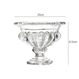 Triogift  French Light Luxury Thick Crystal Glass Vase Bud Flower High Foot Series Fruit Bowl Fruit Bucket Fireworks Utensils Decoration