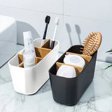 Triogift Bamboo Electric Toothbrush Holder Razor Makeup Brush Storage Box Toothpaste Toothbrush Stand Bathroom Accessories