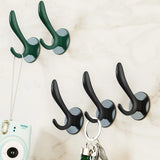 Triogift  1/5pcs Black Self-Adhesive Wall Hooks for Hanging Keys Clothes Hanger Door Robe Hook Coat Rack Towel Holder Bathroom Accessories