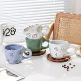 Triogift  -  360ml Cups Ceramic Funny Cartoon Animal Tea Milk Cups Cute Handmade 3D Snail Daisy Dog Cat Coffee Mugs Creative Unique Gifts