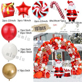 Triogift Christmas Balloon Set Candy Cane Aluminum Red Green Christmas Tree New Year Party Balloon Chain Arch Decoration Supplies Gifts