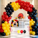 Triogift 90 Pcs 10 Inch Latex Balloon Arch Kit Red,black,yellow Party Decoration Balloons,used to Decorate Birthday Parties,summer Themed