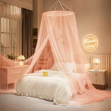 Triogift New Domed Mosquito Net Pink Girl Canopy over the Bed Foldable Mosquito Net Door Baby Crib Anti-mosquito