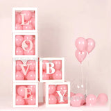 Triogift Transparent Balloon Letter Box Baby Shower Decoration Birthday Wedding Custom Name Balloon Box 1st Birthday Party Decorations