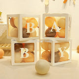 Triogift Transparent Balloon Letter Box Baby Shower Decoration Birthday Wedding Custom Name Balloon Box 1st Birthday Party Decorations