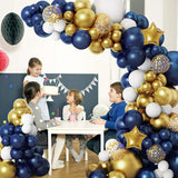 Triogift 98pcs Navy Blue Balloons Arch Kit Balloon Wedding Birthday Boy Party Decor Mariage Anniversaire Graduation Ballon Blue Garland