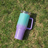 Triogift  -  1pc 40oz Thermos Bottle Vaccuum Bottle Stainless Steel Cup Thermal Water Bottle with Handle Rainbow Thermal Mug Car Leakproof