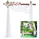 Triogift Wedding Arch Chiffon Wrinkle Resistant Fabric Outdoor Lawn Wedding Decoration Ceremony Decoration Valance Birthday Party Valance