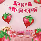 Triogift  6 pieces of 78*58cm strawberry shaped balloon theme party birthday anniversary party decoration balloons