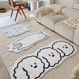 Triogift  Bedside Rugs White Carpet Thickened Cartoon Door Mat Bedroom Rug LivingRoom Decorative IG Cute Kitten Puppy Customized 양탄자 тапис