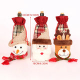 Triogift  Christmas Decorations For Home Navidad Wine Bottle Bag Cover Santa claus Snowman Christmas Party Ornaments Decor