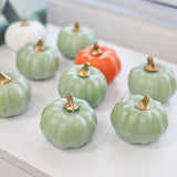 Triogift Halloween Pumpkin Ornaments, Festive Atmosphere, Scene Decoration, Orange, Black, White, Green Pumpkin Ornaments