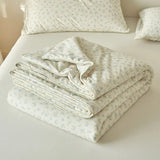 Triogift Summer Quilt Style Class A Knitted Aerobic Cotton Printed Soybean Quilt Summer Bedspread Home Textiles