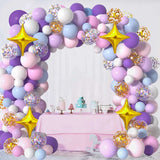 Triogift 116pcs Purple Pink Rainbow Balloon Garland Arch Kit Wedding Unicorn Birthday Party Decor Kid Baby Shower Birthday Latex Balloons