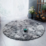 Triogift Pink Shaggy tie-dye Round Carpet Colorful Fluffy Circles Coffee Table Blanket Bedroom Hanging Basket Yoga Rug