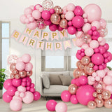 Triogift Macaron Pink Balloon Garland Arch Kit Wedding Birthday Party Decoration Kids Globos Gold Confetti Latex Ballon Baby Shower Girl