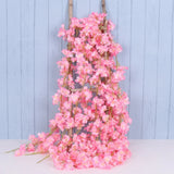 Triogift  180Cm Artificial Flowers Sakura Vine Wedding Supplies Outdoor Garden Rose Arch Home Decor Wall Hanging Fake Flower Decoration