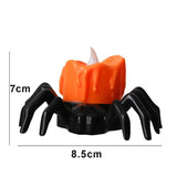 Triogift  1/6pcs LED Candle Light Spider Pumpkin Lamp Flickering Flameless Flashing Electric Candles Battery Lights Halloween Party Decor