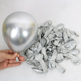 Triogift 118Pcs Chrome Metallic Silver Balloon Garland Arch 22inch 4D Disco Foil Balloon for Birthday Wedding Bachelor Party Graduation