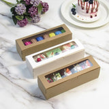 Triogift  20Pcs DIY Paper Box with Window Macaron Gift Box Cake Packaging Box Dessert Transparent Cookie Boxes for Wedding Home Party