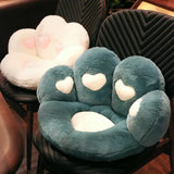 Triogift  Lovely Plush Cat Paw Seat Cushion Soft Comfortable Plush Waist Support Chair Cushion Cute Office Chair Cushion Birthday Present