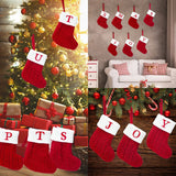 Triogift Christmas Socks Knitting Snowflake Letter Stocking Christmas Decoration For Home 2024 Xmas Tree Ornament Gift Navidad Natal 2024