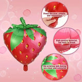 Triogift  6 pieces of 78*58cm strawberry shaped balloon theme party birthday anniversary party decoration balloons