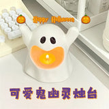 Triogift  Carnival Halloween Cute Ghost Candle Ceramic Decoration Atmosphere Bar KTV Desktop Decoration