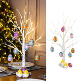 Triogift  60cm Easter LED Birch Light Tree Decorations For Home Table Easter Egg Ornament Hanging organic Tree Happy Easter Party Supplies