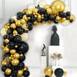 Triogift Black Gold Balloon Arch Garland Kit Confetti Balloons Birthday Party Decorations Adults Wedding Anniversary Balloon Baby Shower