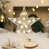 Triogift Christmas Tree Ornaments Top Stars LED Light Lamp Christmas Decorations for Home Xmas Trees New Year 2025 Navidad Natal Noel