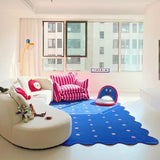 Triogift Klein Blue Irregular Decorative Living Room Carpet Simple Bedroom Soft Rug IG Cloakroom Leisure Area Plush Mats Ковер Tapis