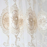 Triogift Luxury Pearls Velvet Curtain for Living Room Embroidery Voile Drape Lace Wave Bottom Study Window Bedroom Custom