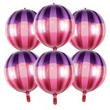 Triogift 6pcs 22 Inch 4D Foil Helium Balloons Metallic Shiny Air Globos Wedding Birthday Party Baby Shower Decoration Kids Toy Supplies