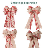 Triogift  1PC Large Christmas Bow Christmas Tree Decoration New Year's Eve Decorations Christmas Party Ribbon Bow Linen Bowknot