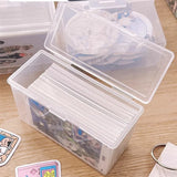 Triogift INS Transparent Plastic Storage Box 3 Inch Photocards Small Card Storage Box Desk Organizer Box Classification Box Stationery