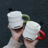 Triogift  -  Modern Simple Coffee Ceramic Mug Milk fufu Collider with Handle Water Cup Household Breakfast Oatmeal Milk Cup