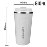 Triogift  -  1pc 380ml 510ml Coffee Mug for Tea Water Coffee Car Thermos Cup Leak_Proof Travel Thermo Cup Double Stainless Steel Thermo Cafe