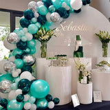 Triogift  Tiffany Dark Teal Balloon Garland Arch Kit Baby Shower Boys 1st Birthday Wedding Balloon Wall Party Backdrop Decoration