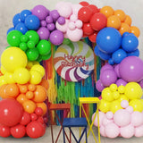 Triogift Colorful Rainbow Balloon Garland Arch Kit Multicolor Latex Ballons Decoration Wedding Birthday Decor Kid Baby Shower Favor Party