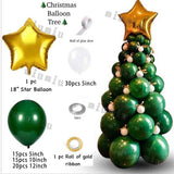 Triogift Christmas Balloon Set Candy Cane Aluminum Red Green Christmas Tree New Year Party Balloon Chain Arch Decoration Supplies Gifts