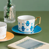 Triogift  -  Blue Eye Ceramic Coffee cup European Fashion Coffee cup Dish Set Home Afternoon Tea Tea Cup tea cups and saucer sets  coffee cup