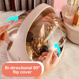 Triogift  Multifunctional Dustproof Cosmetics Storage Box Space Capsule Cosmetic Case Transparent Skincare Shelves Dust Belt Handle