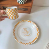 Triogift  -  Korean Style Ceramic Plates Food Plates Ceramic Mug Dessert Plate Coffee Mug Cup with Saucer Restaurant dinnerware Dish