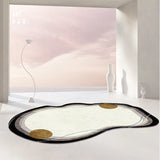 Triogift  Modern Minimalist Japanese Fashion Irregular Carpet Living Room Bedroom Large Area Home Decorative Rug Washable Oval Floor Mat