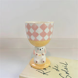 Triogift  -  Heal The Rabbit Cartoon Goblet Cute Hand-painted Three-dimensional Hand Pinch Mugs Irregular Large Capacity Coffee Cups